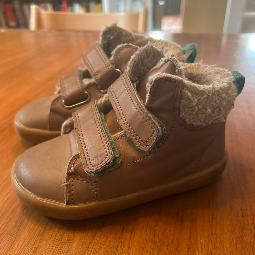 Ten Little Furry High Top, Brown, Size 8